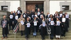 Letrados de la Administraci�n de Justicia, concentrados este jueves en A Coru�a.