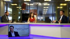 Gonzalo Caballero, candidato del PSdeG a presidir la Xunta, contestando a las preguntas de los suscriptores de La Voz de Galicia desde la redaccion central del periodico en Sab�n