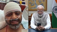 El piloto indio Smit Machchhar en una videollamada con el primer ministro de su pa�s, Narendra Modi