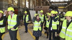 Robles, en el recorrido por el taller de Navantia Ferrol