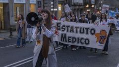 Los m�dicos se manifestaron en Santiago