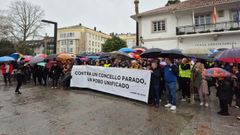 Foto de unaanterior protesta en el Concello de Cambre en noviembre