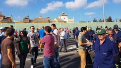 Movilizaciones de trabajadores de Navantia en San Fernando por el temor a cancelar el contrato con Arabia Saud�