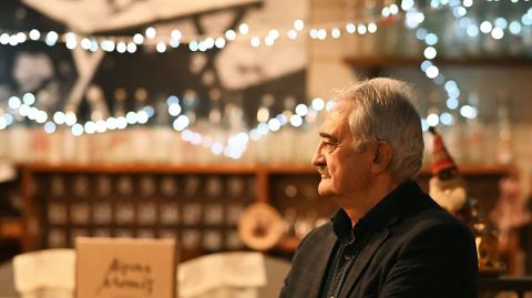 El alcalde de Chantada, Manuel Varela, durante la cena