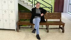 Manuel Portas, no IES Xelm�rez I, onde exerce os �ltimos anos como profesor e director. 