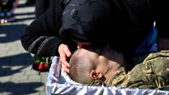 Funeral de Ivan Skrypnyk, muerto durante un ataque a la base militar de Yavoriv
