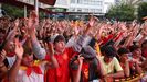 As vivi la aficin de Santiago la final de la Eurocopa en la Plaza Roja