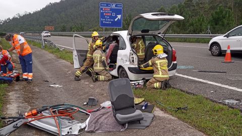 En el accidente ocurrido este sbado por la maana en Barreiros result herida una mujer