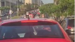 La protesta gener� un gran atasco en Esteiro