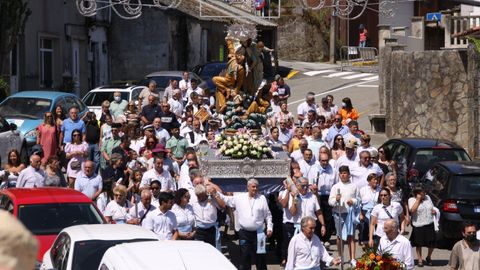 Imágenes de la procesión marítima de la Virxe do Carme en Santiago de Lampón