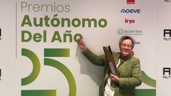 Riveiro na gala da ATA en Madrid, onde recolleu o galard�n.