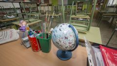 Foto de archivo de un aula cerrada en el CEIP Fogar, de Carballo