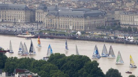 Participantes en la regata La Solitaire URGO Le Figaro, hoy en Burdeos