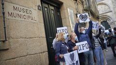 Protesta por el cierre del Museo Municipal el pasado d�a 1 de octubre.