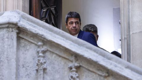 Mazn, a su llegada a la declaracin institucional en el palacio de la Generalitat.