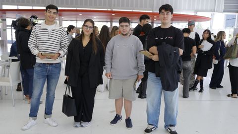 empleo.Borja, Luca, lex y Bruno buscan trabajo como desarrolladores web en la feria celebrada en Expocorua