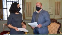 M�nica Ranca�o y Jos� �ngel Santos, en la firma del convenio