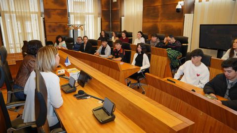 Alumnos del IES R�o Nora visitan el Ayuntamiento de Siero