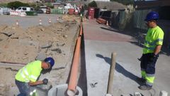 Los operarios comenzaron esta semana a instalar la nueva red de recogida de pluviales