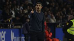 Antonio Hidalgo, durante el encuentro en Riazor ante la Real Sociedad B.