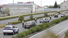 Control policial en Salgueirios, uno de los barrios en los que los vecinos reciben ms multas