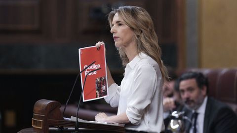 La diputada del PP Cayetana �lvarez de Toledo en una sesi�n de control al gobierno en el Congreso