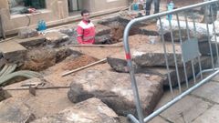 Operarios municipales trabajaron todo el fin de semana para reparar las aver�as.