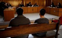 Los acusados, en el banquillo de la Audiencia.