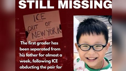 Cartel con la imagen de Yuanxin en el que se indica que sigue desaparecido