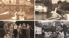 Diferentes estampas ante el molino de Xuvia (Nar�n), cedidas por la familia Masafret, Enrique Vizoso, �ngel Luis Dur�n Eiroa y Pilar Le�n; entre las d�cadas de los 40 y de los 70.