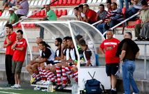 Lino, el pasado s�bado, con gesto de desacuerdo con lo que estaba viendo en Vilaxo�n.