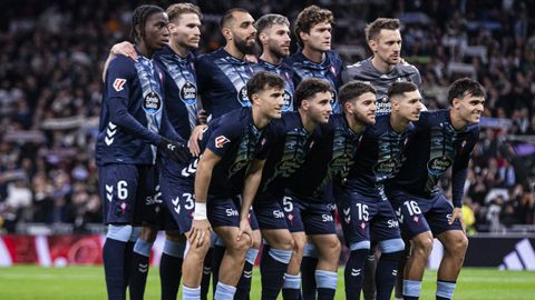 Formacin incial del Celta en el Santiago Bernabu ante el Real Madrid.