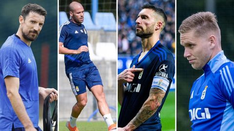 De izquierda a derecha:�Toch�, Ortu�o, Borja Bast�n y Alemao