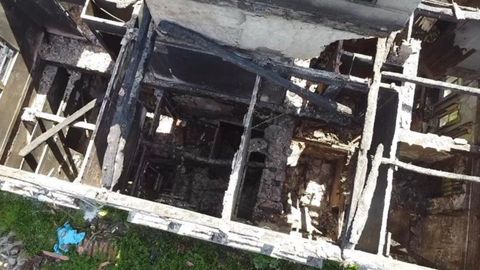 Interior de la Casa de Vila, que ardió en Mugardos