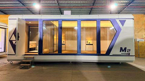 Modelo ensamblable de casa cpsula, con envo de las piezas en kit, de la empresa multinacional China Lesso Group Holdings Company Ltd. que comercializar la firma gallega Caslua.