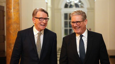 Mandelson (izquierda) y Starmer, en su última foto juntos durante una visita del primer ministro a Washington