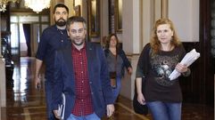 Xulio Ferreiro llegando al sal�n de plenos 