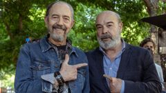 Miguel Rell�n y Antonio Resines, durante el rodaje