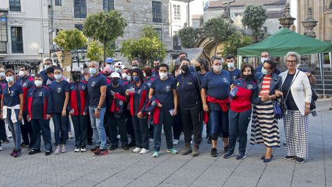 SALIDA DE LA CAMINATA PROTEGEMOS LOS CAMINOS, CON REPRESENTANTES DE LA  POLICA NACIONAL Y DE LA ASOCIACIN DE DISCAPACITADOS INTEECTUALES VIRGEN DE LA O-MENDEZ NUEZ