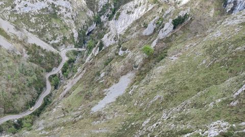 Lugar del accidente con un monta�ero fallecido en Ponga