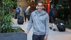 Diego Rivas, en uno de sus �ltimos desplazamientos con el Racing, poco antes del ascenso