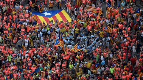 Celebraci�n de la Diada en las calles de Barcelona