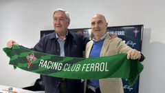 Manuel Ansede, presidente del Racing, y Jos� Antonio Chac�n, de la firma elPulpo