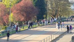 J�venes reunidos en el parque Rosal�a de Castro