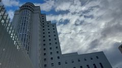 Imagen del edificio de la Cidade da Xustiza durante el apagn sufrido esta maana