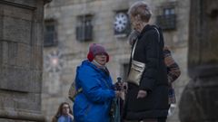 Imagen de fr�o que deja la jornada en Santiago.