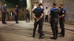 Dispositivo especial de vigilancia de la Polic�a Local el a�o pasado en el casco viejo ourensano.
