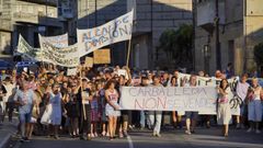Imagen de la manifestaci�n de principios de agosto en Carballeda de Avia contra la fusi�n