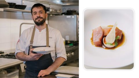 «Bonito, morrón, cebola e paixón» es la propuesta de Álvaro Villasante, del Restaurante Paprica (Lugo)