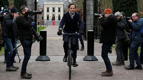 Mark Rutte, en enero del 2021, tras presentar la dimisi�n de su Gobierno al rey de los Pa�ses Bajos